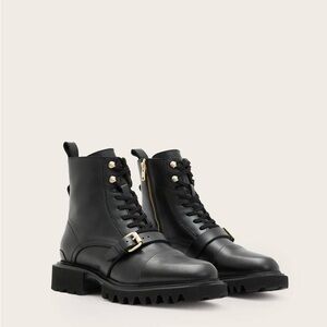 Black Allsaints Tori Leather Ankle Boots